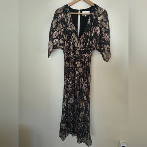 Beautiful ba&sh Lady Dress Size 1 (Small, US 4) Midi Length Silk Floral